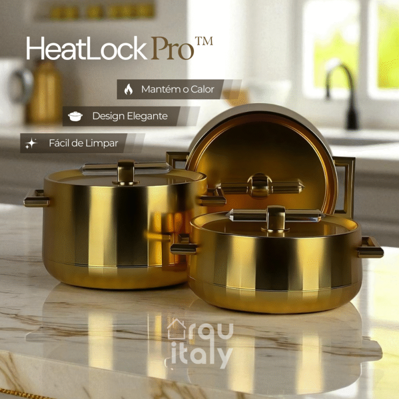 Conjunto Panelas de Luxo em Aço Inoxidável - HeatLock Pro™